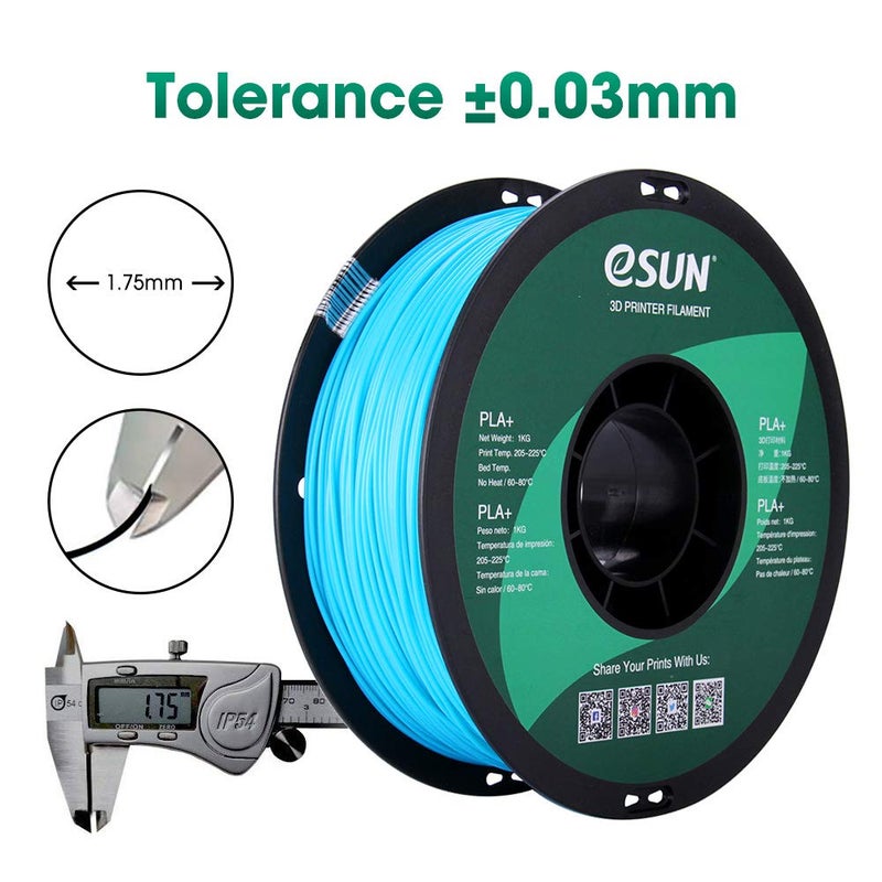 eSUN PLA PRO (PLA+) 3D Printer Filament, Dimensional Accuracy +/- 0.03mm, 1kg, Plastic Spool, 1.75mm, Light Blue - Image 3